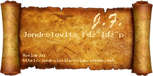 Jendrolovits Fülöp névjegykártya